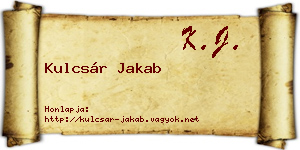 Kulcsár Jakab névjegykártya
